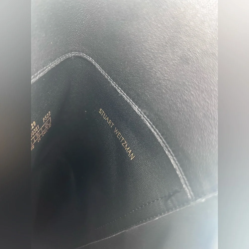 New $950 STUART WEITZMAN 5050 BOOT STRETCH LEATHER OVER THE KNEE BLACK 7.5 S4829